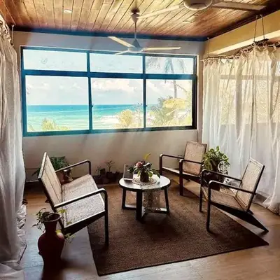 Sea-view lounge at Praanadha, Ahangama
