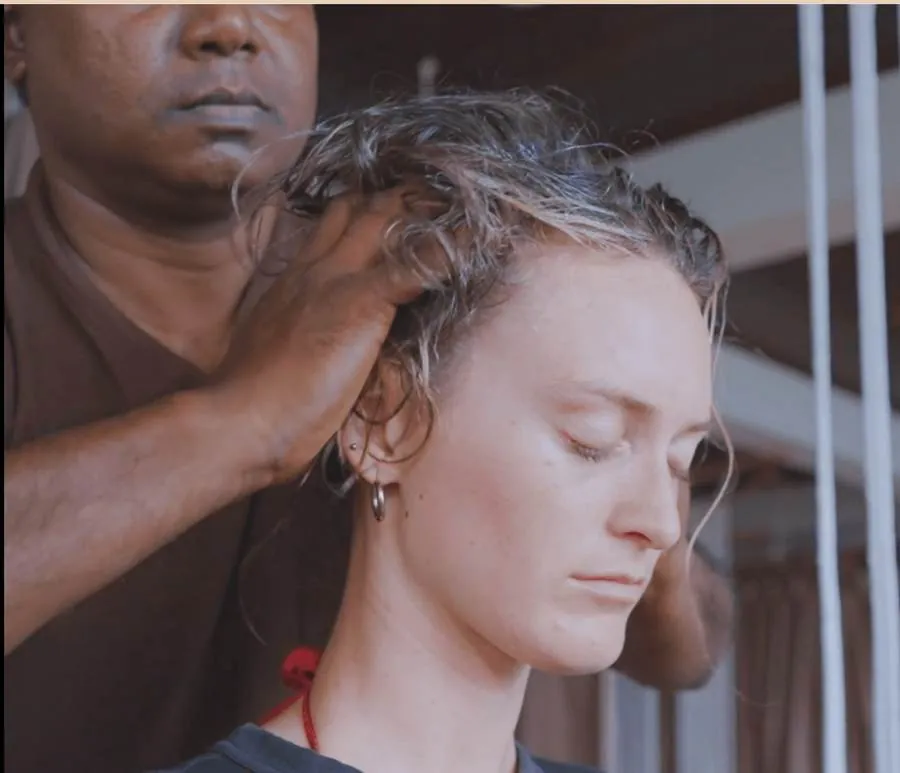 Ayurvedic scalp massage at Praanadha Ayurveda Wellness