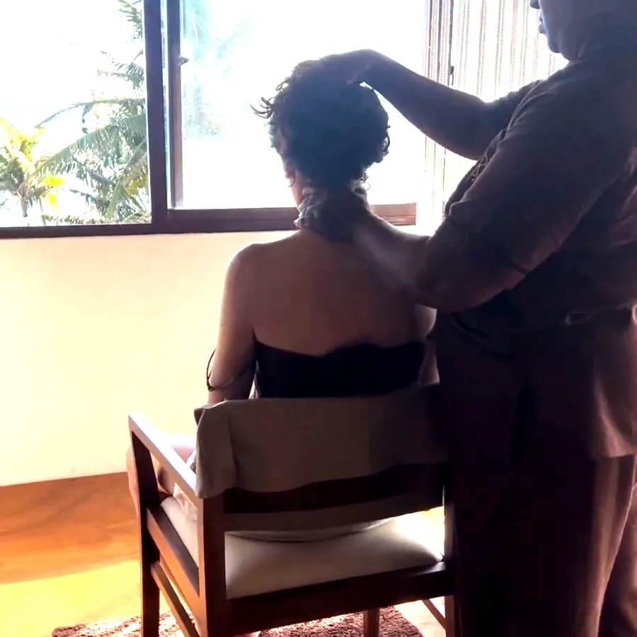 Head and scalp massage at Praanadha Ayurveda Wellness
