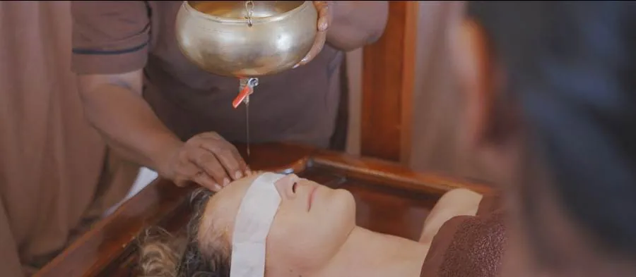 Shirodhara oil treatment at Praanadha Ayurveda Wellness